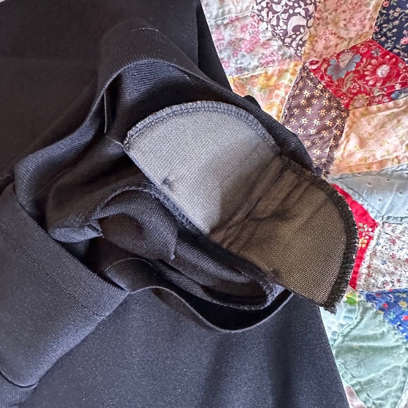 Misook Black Knit Maxi Dress Short Sleeve Scoop Neck Side Slits Size M Korea - Picture 9 of 9